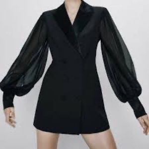 Zara Combination Sleeve Blazer Dress (Size Small)